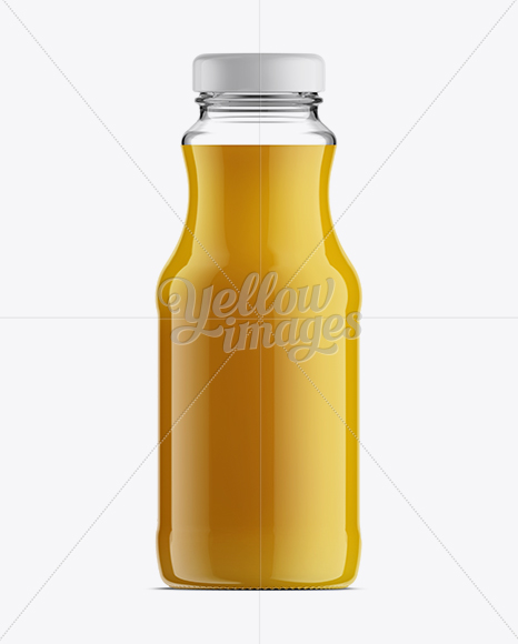 Clear Glass Bottle W/ Orange Juice Mockup