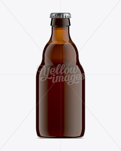 33cl Steinie Amber Glass Bottle Mockup