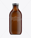 25cl Stubby Amber Glass Bottle Mockup