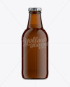 25cl Stubby Amber Glass Bottle For Beer Mockup