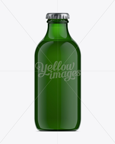 250ml Stubby Green Glass Beer Bottle Mockup