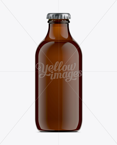 250ml Stubby Amber Glass Beer Bottle Mockup