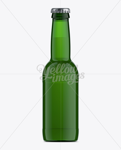 250ml Longneck Green Glass Bottle Mockup