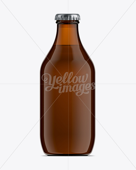 330ml Stubby Amber Bottle Mock-Up