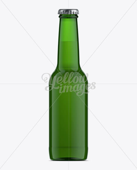 275ml Longneck Green Bottle Mockup