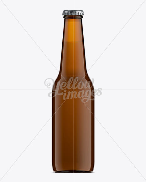 330ml Longneck Amber Glass Bottle Mock-up