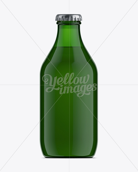 330ml Stubby Green Glass Beer Bottle Mock-up