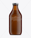 330ml Stubby Amber Glass Beer Bottle Mock-up