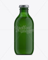 250ml Stubby Green Bottle For Carbonated Beverages Mockup