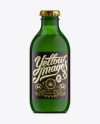 250ml Stubby Green Bottle For Carbonated Beverages Mockup - Free