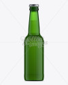 330ml Long-Neck Green Bottle For Beer Mockup