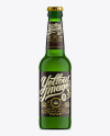 330ml Long-Neck Green Bottle For Beer Mockup