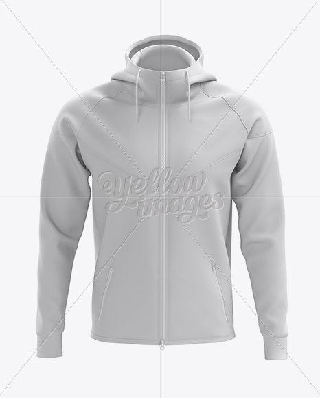 Hoodie with Zipper Mockup - Front View