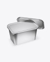 Opened Metallic Container Mockup - Half Side View