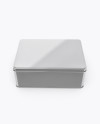 Metallic Tin Box Mockup (High-Angle Shot)