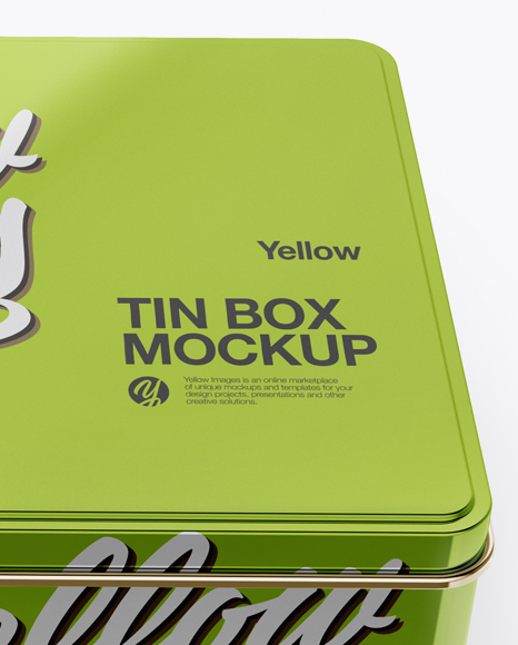 Metallic Tin Box Mockup (High-Angle Shot)