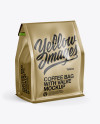 Metallic Coffee Bag With Valve Mockup - Half Side View