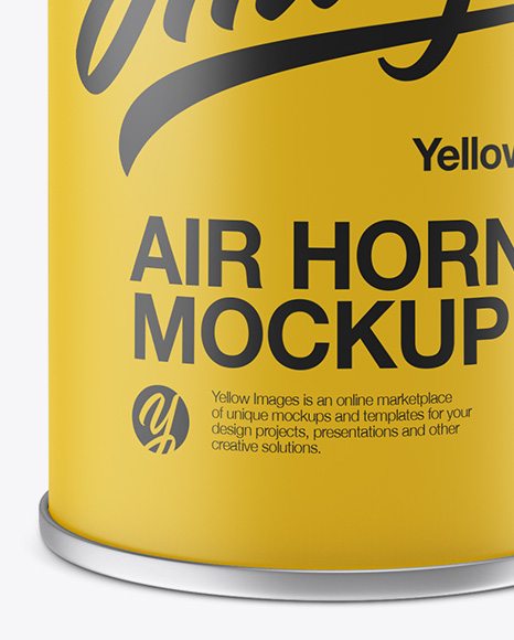 Portable Air Horn Matte Can Mockup - Half Side View