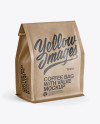 Kraft Coffee Bag With Valve Mockup - Half Side View