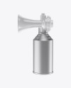 Portable Air Horn Metallic Can Mockup - Half Side View