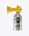 Portable Air Horn Metallic Can Mockup - Half Side View