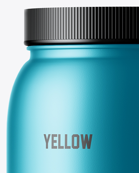 Matte Metallic Protein Jar Mockup Matte Metallic Protein Jar Mockup