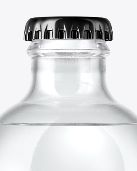 330ml Clear Glass Water Bottle Mockup