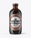 330ml Dark Amber Beer Bottle Mockup