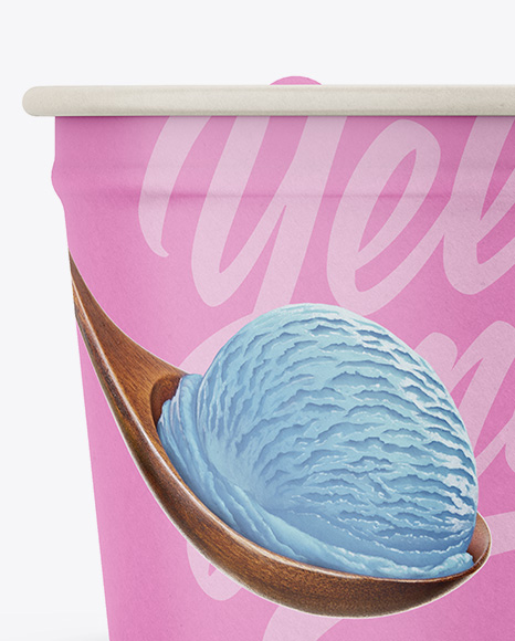 Paper Ice Cream Cup Mockup - Front View