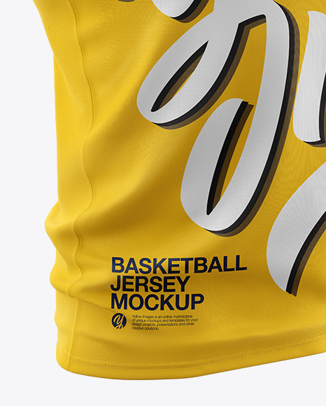 Basketball Jersey With V-Neck Mockup - Half Side View