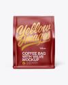 Matte Coffee Bag With Valve Mockup - Front View