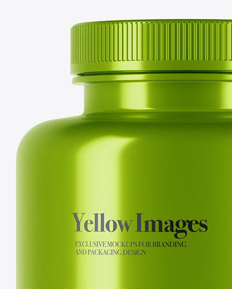 Metallic Pills Bottle Mockup