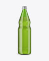 Green Glass Bottle with Light Drink Mockup