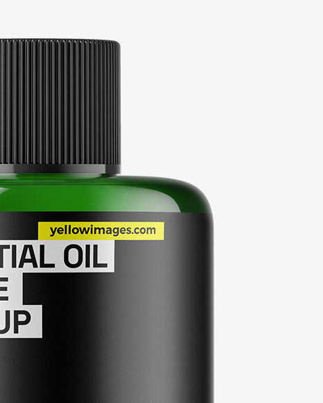 Green Glass Essential Oil Bottle Mockup