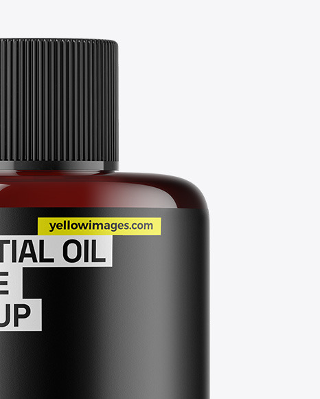 Dark Amber Glass Essential Oil Bottle Mockup