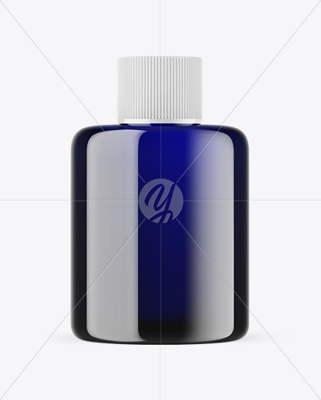 Blue Glass Essential Oil Bottle Mockup