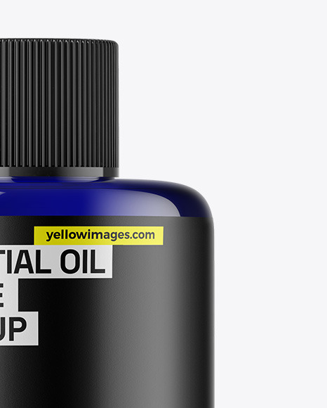 Blue Glass Essential Oil Bottle Mockup