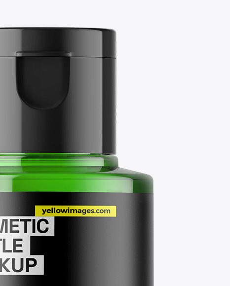 Green Cosmetic Bottle Mockup