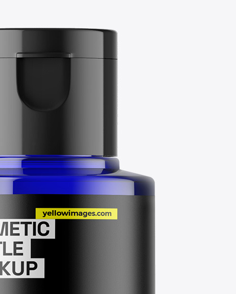 Blue Cosmetic Bottle Mockup