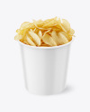 Paper Cup With Chips Mockup