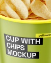 Paper Cup With Chips Mockup