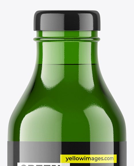 Green Glass Drink Bottle Mockup