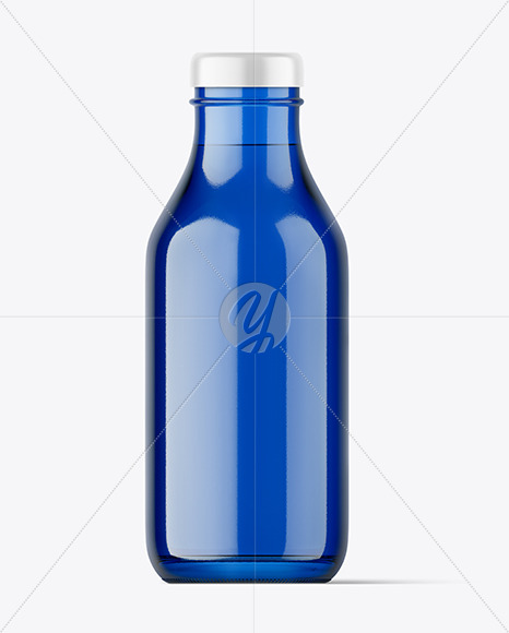 Blue Glass Beverage Bottle Mockup Blue Glass Beverage Bottle Mockup