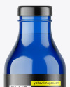 Blue Glass Beverage Bottle Mockup