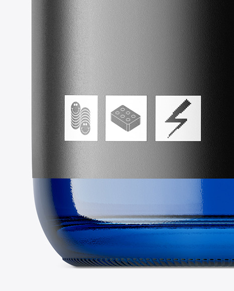Blue Glass Beverage Bottle Mockup Blue Glass Beverage Bottle Mockup