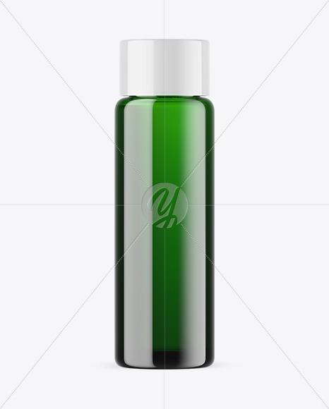 Green Glass Essential Oil Bottle Mockup