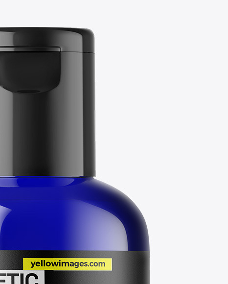 Blue Cosmetic Bottle Mockup