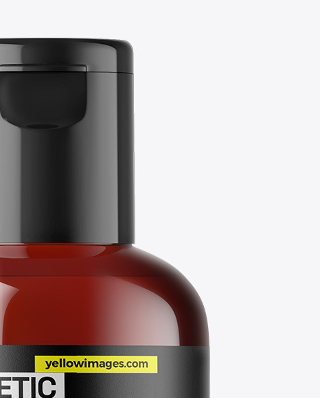 Dark Amber Cosmetic Bottle Mockup