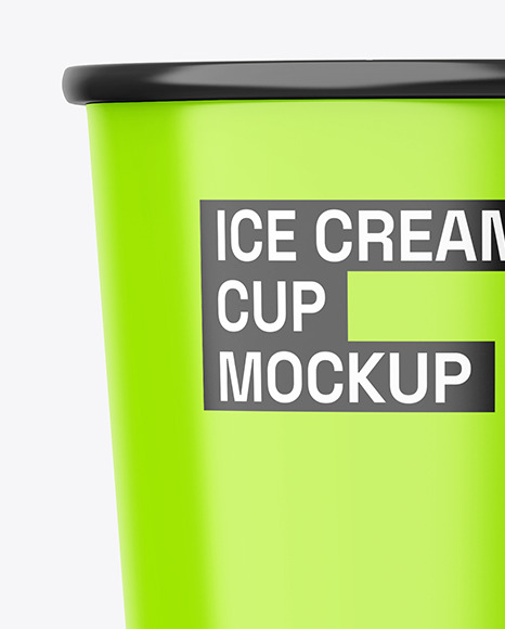 Glossy Ice Cream Cup Mockup