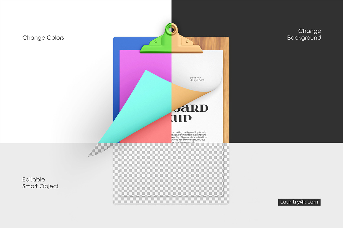 A4 Clipboard Mockup Set A4 Clipboard Mockup Set